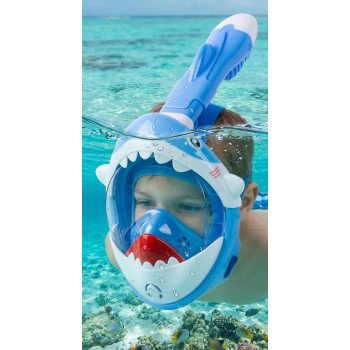 Маска для снорклинга Shark, анфас, для детей 4+, XS, синяя Маска для снорклинга Shark, анфас, для детей 4+, XS, синяя