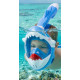 Snorkelēšanas maska ​​Haizivs, pilna seja, bērniem 4+, XS, zila