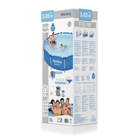 Bestway® Steel Pro MAX™ Baseins 3,05 m x 76 cm, filtrs