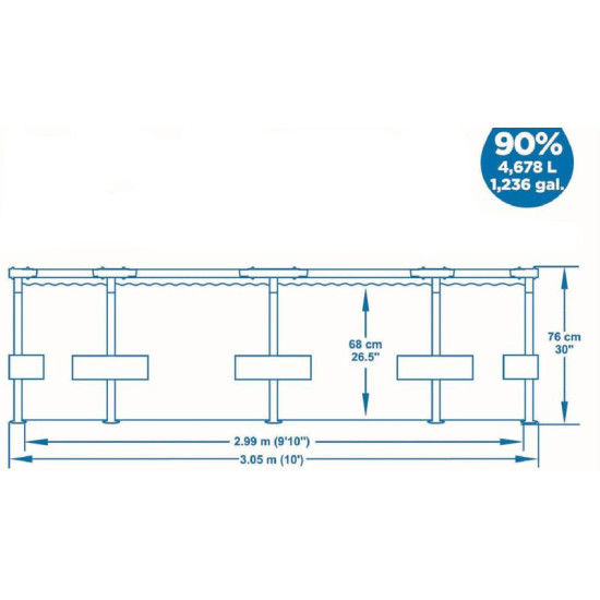 Bestway® Steel Pro MAX™ Baseins 3,05 m x 76 cm, filtrs