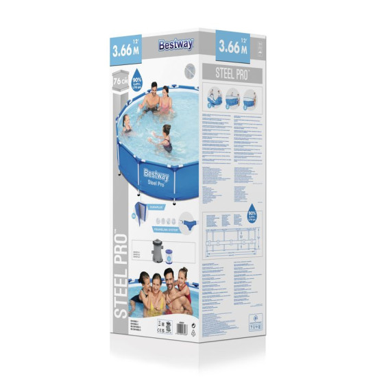 Bestway® Steel Pro MAX™ Baseins 3,66 m x 76 cm, filtrs