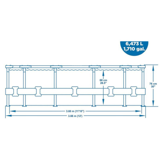Bestway® Steel Pro MAX™ Baseins 3,66 m x 76 cm, filtrs