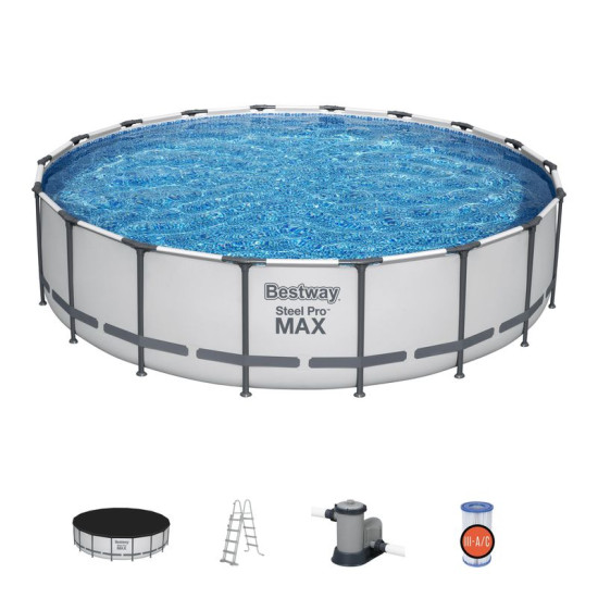 Baseins Bestway® Steel Pro MAX, 56462, filtrs, sūknis, kāpnes, brezents, 5,49x1,22 m