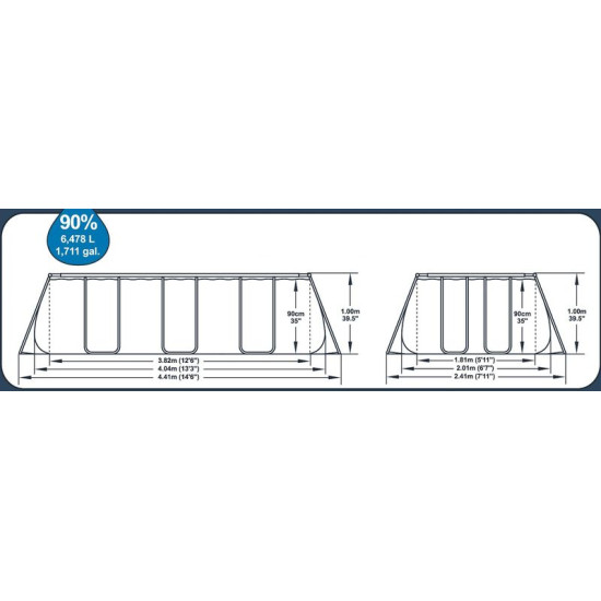 Above Ground Pool Bestway® Power Steel™, 56442, sand filtration, ladder, dispenser, 4,04x2,01x1,00 m Above Ground Pool Bestway® Power Steel™, 56442, sand filtration, ladder, dispenser, 4,04x2,01x1,00 m