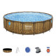 Above Ground Pool Bestway® Power Steel™, Vista Series, 56977, filter, pump, ladder, tarpaulin, dispe