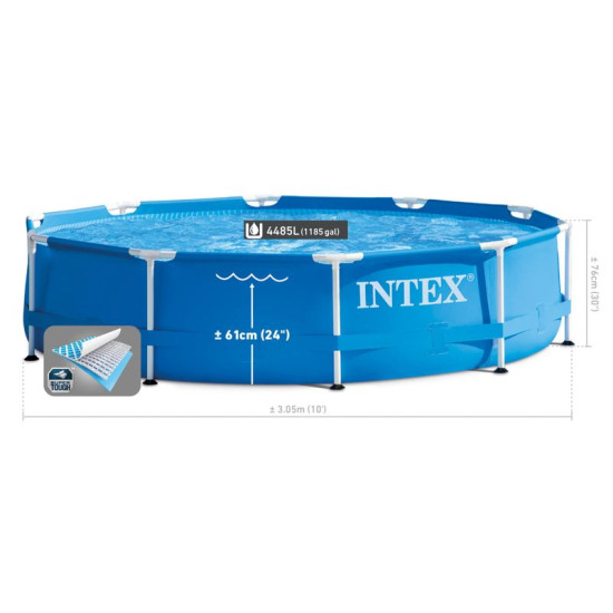 Intex® Metal Frame 28202 baseins, filtrs, sūknis, 3,05x0,76 m Intex® Metal Frame 28202 baseins, filtrs, sūknis, 3,05x0,76 m