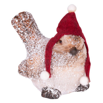 Рождественская фигурка  Птица с шапкой, терракота, 9 см