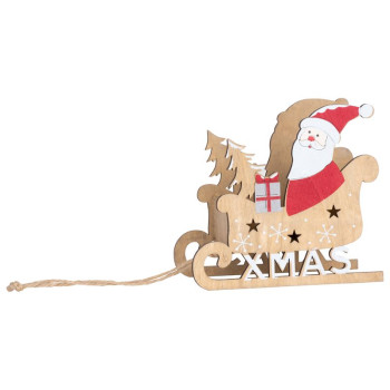 Елочные игрушки Woodeсo, Санта в санях, 19x15 см