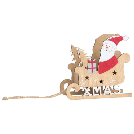 Елочные игрушки Woodeсo, Санта в санях, 19x15 см