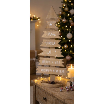 Christmas decorations Woodeco, Tree with signs, 40x17 cm, pkg. 2 pcs