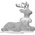 MagicHome Christmas decoration, Reindeer sitting, 19x17 cm
