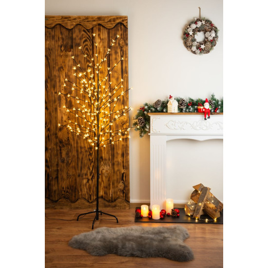 Tree MagicHome Cherry Tree, 192 LED silti balts, vienkāršs apgaismojums, 230 V, 50 Hz, IP44, ārpuse L-1,80