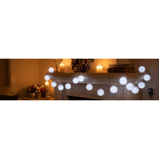 Christmas Light MagicHome Cottonball, White, L-3 m, IP20