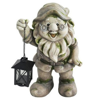 Dekorātīvā dārza figūra Gecco 8042, Rūķis ar laternu, magnēzija, 36 cm Dekorātīvā dārza figūra Gecco 8042, Rūķis ar laternu, magnēzija, 36 cm