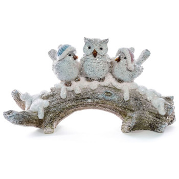 Рождественское украшение , Птицы на ветке, полирезина, 31х9,5x16,5 см.