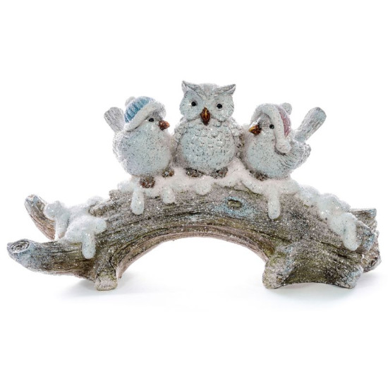 Рождественское украшение , Птицы на ветке, полирезина, 31х9,5x16,5 см.