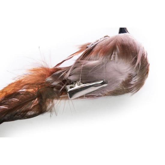 Рождественское украшение MаgiсHome, Птица (с зажимом), коричневые, 15x5x5 см, 2шт.