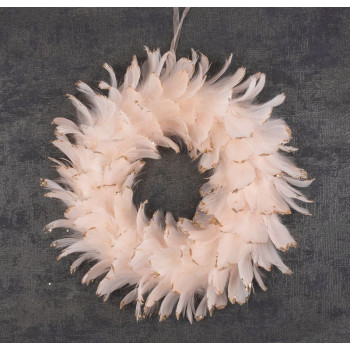 Рождественский венок MаgiсHome, Венок из перьев, розовый, 35 см