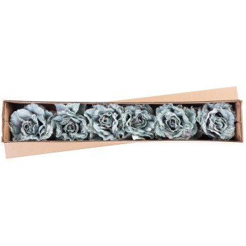 Dekorācija Zieds, peonija ar lapu, zaļa, kāts, bal. 6 gab Dekorācija Zieds, peonija ar lapu, zaļa, kāts, bal. 6 gab