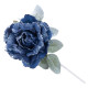 Цветок MagicHome, пион с листом, синий, стебель, размер цветка: 12 см, длина цветка: 23 см, упаковка. 6 шт.