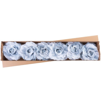 Dekorācija Zieds, peonija, zils, kāts, bal. 6 gab Dekorācija Zieds, peonija, zils, kāts, bal. 6 gab