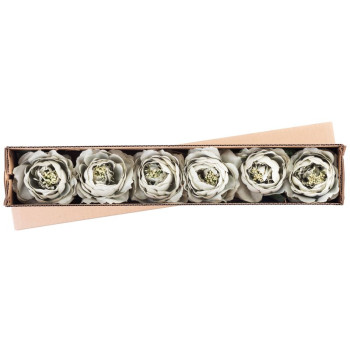 Dekorācija Ziedu roze , zaļa, stublājs, bal. 6 gab Dekorācija Ziedu roze , zaļa, stublājs, bal. 6 gab