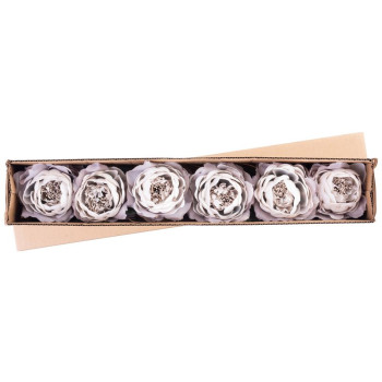 Dekorācija Ziedu roze , violeta, kātiņa, bal. 6 gab Dekorācija Ziedu roze , violeta, kātiņa, bal. 6 gab