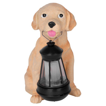 Лампа на солнечных батареях белый щенок, 24x14x25 см, 1 светодиод, аа