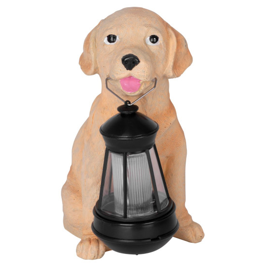 Лампа на солнечных батареях белый щенок, 24x14x25 см, 1 светодиод, аа