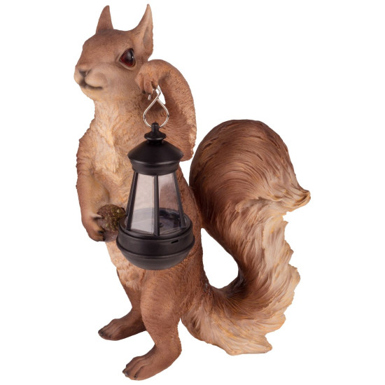 Декоративная садовая фигурка Geссo 8365, Белка с фонариком, полирезина, 41 см