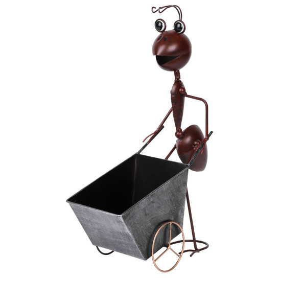 Декоративная садовая фигурка Meссo 4212, Муравей с тележкой, 46 см, листовой металл