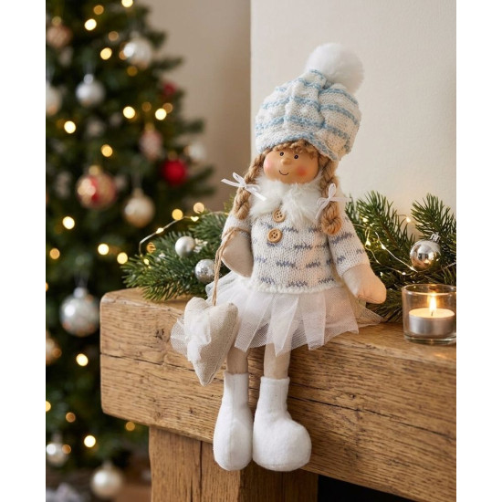 Christmas decoration XmMX667, Children, white, 22 cm Christmas decoration XmMX667, Children, white, 22 cm