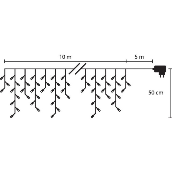 LED гирлянда MаgiсHome сhristmаs Iсiсle, 360 LED, холодный белый, сосулька, простое освещение, таймер, 230В,50Гц, L -10м, наружная
