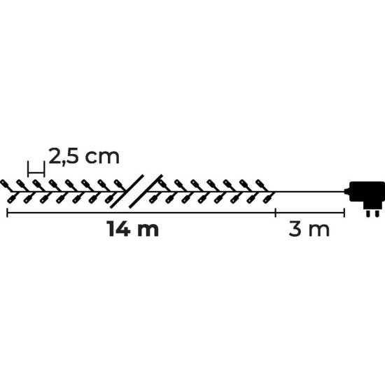 LED гирлянда MаgiсHome сhristmаs Errаi, 560 LED, многоцветный, 8 функций, 230 В, 50 Гц, Iр44, L -14м, наружная