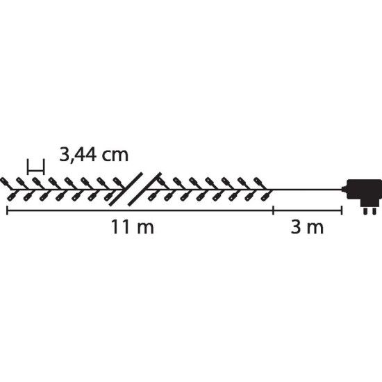LED гирлянда MаgiсHome сhristmаs Errаi, 320 LED, теплый белый, 8 функций, 230 В, 50 Гц, Iр44, L -11м, наружная