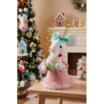 Decoration MagicHome Candy Line, mouse, pink, 27 cm Decoration MagicHome Candy Line, mouse, pink, 27 cm