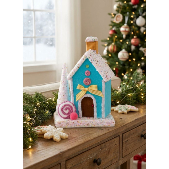 Rotājums MagicHome Candy Line, māja, zila, 27 cm Rotājums MagicHome Candy Line, māja, zila, 27 cm