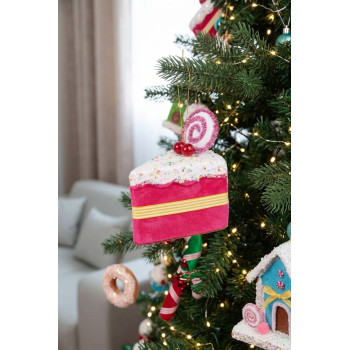 Decoration MagicHome Candy Line, cookie, pink, 13x9x15 cm, hanging Decoration MagicHome Candy Line, cookie, pink, 13x9x15 cm, hanging