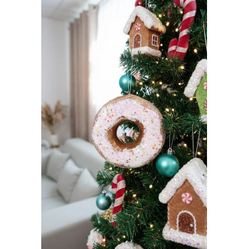 Decoration MagicHome Candy Line, donut, brown, 13 cm, hanging Decoration MagicHome Candy Line, donut, brown, 13 cm, hanging