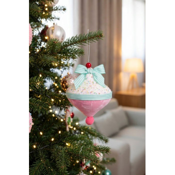 Rotājums MagicHome Candy Line, rozā, 15 cm, piekarināma