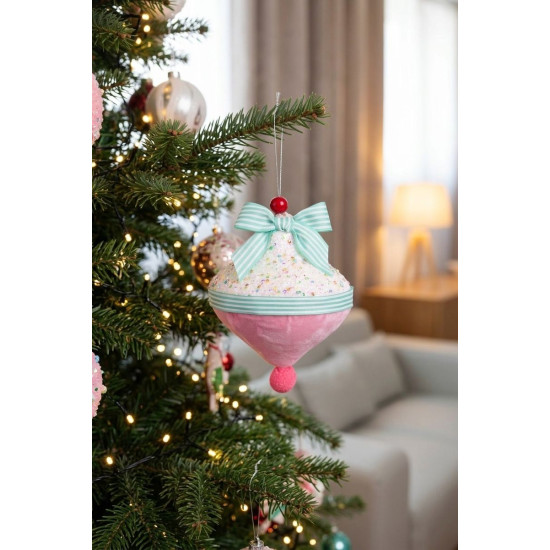 Rotājums MagicHome Candy Line, rozā, 15 cm, piekarināma Rotājums MagicHome Candy Line, rozā, 15 cm, piekarināma