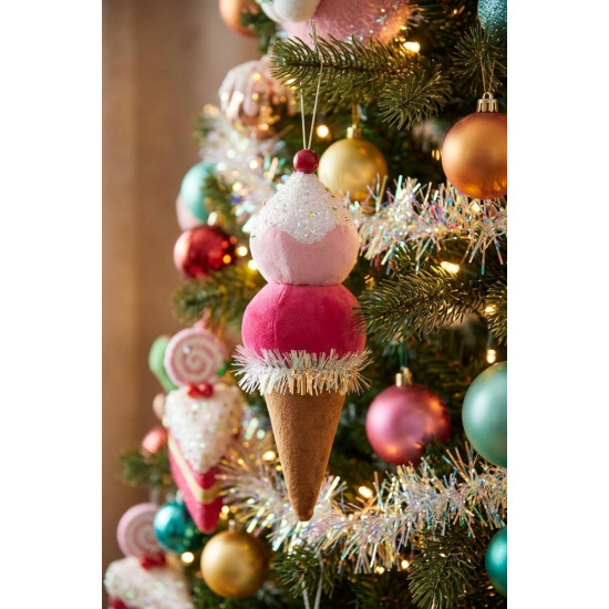 Rotājums MagicHome Candy Line, saldējums, sarkans, 16 cm, pakarināms