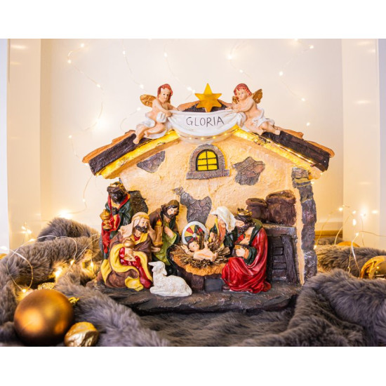 LED рождественская декорация MagicHome, 2 LED, теплый белый, 3xАА, 36х15х19 см.