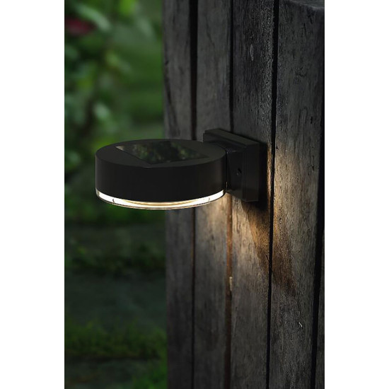 Solar lamp, wall/fence, 2pcs, 14x02x5,5cm