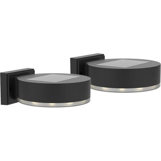 Solar lamp, wall/fence, 2pcs, 14x02x5,5cm