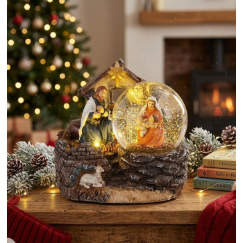 Dekorācija MagicHome Christmas, Betlehem, 2 LED silti balti, 2xAAA, iekšpuse, 11x9,50x10 cm