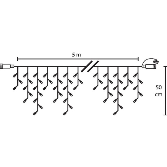 LED гирлянда MаgiсHome Icicle, 200 LED, теплый белый, MULTI CONNECT, сосулька, простое освещение, 230В 50Гц.