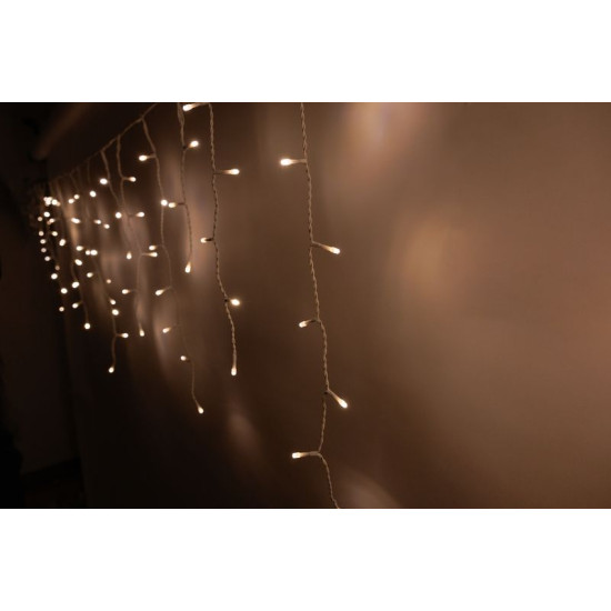 LED гирлянда MаgiсHome Icicle, 200 LED, теплый белый, MULTI CONNECT, сосулька, простое освещение, 230В 50Гц.