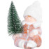 Ziemassvētku rotājumi MagicHome Christmas, Zēns ar eglīti, terakota, 14,5x13x17 cm