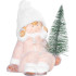 Figurine MagicHome Christmas, Girl with Christmas tree, terracotta, 14,5x13x17 cm